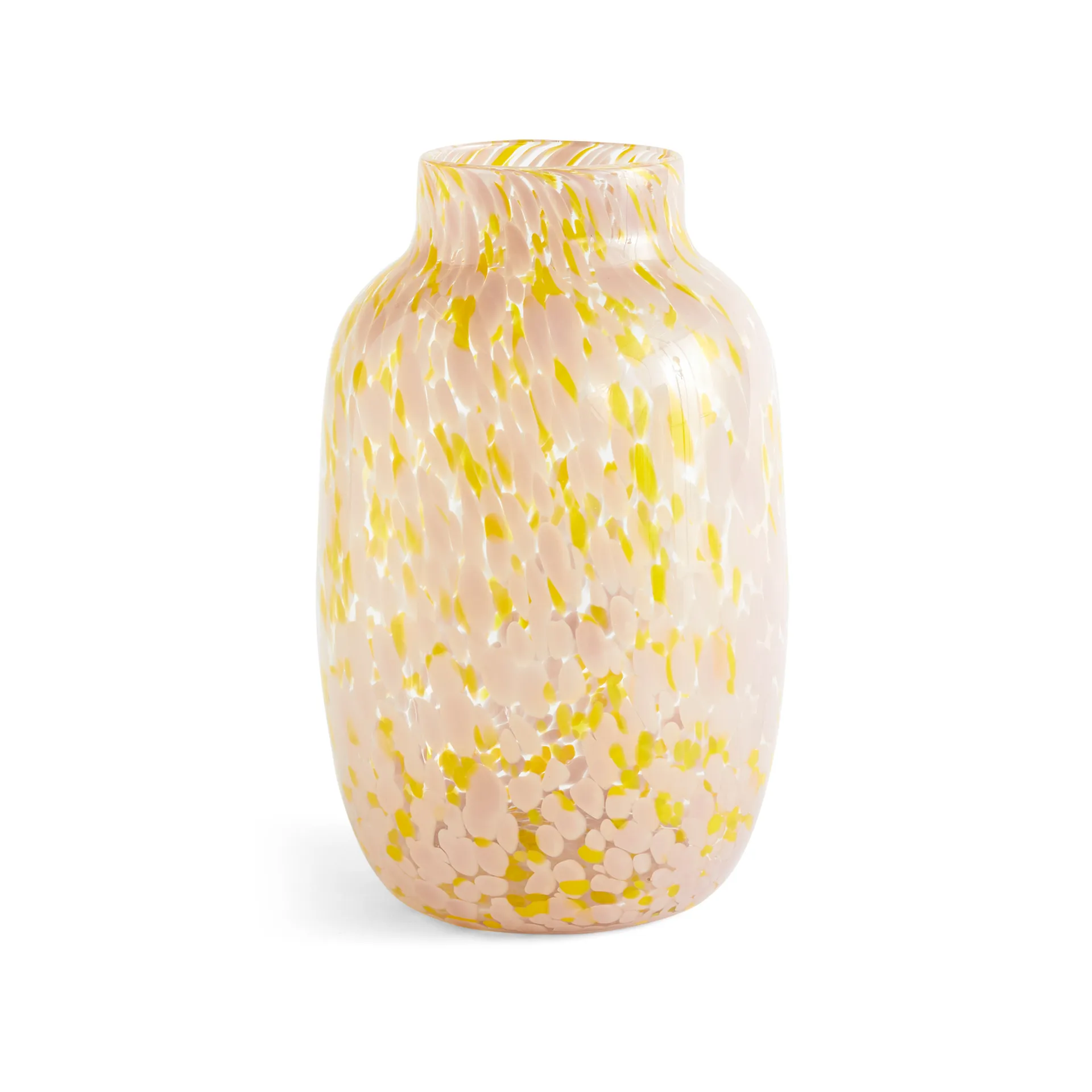 Splash Round vas L, 30 cm Light pink-yellow HAY