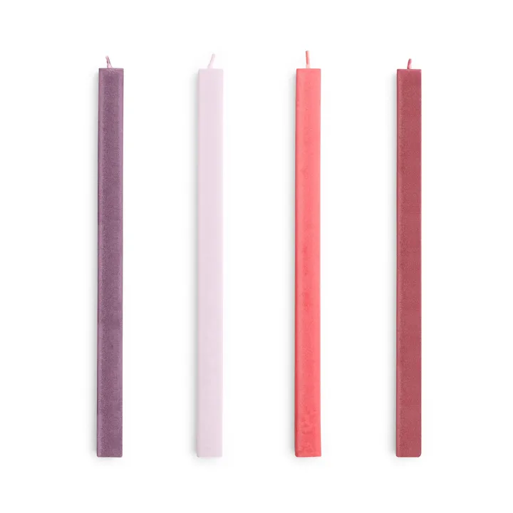 Square Candle ljus mix 4-pack - Reds-bordeaux - HAY