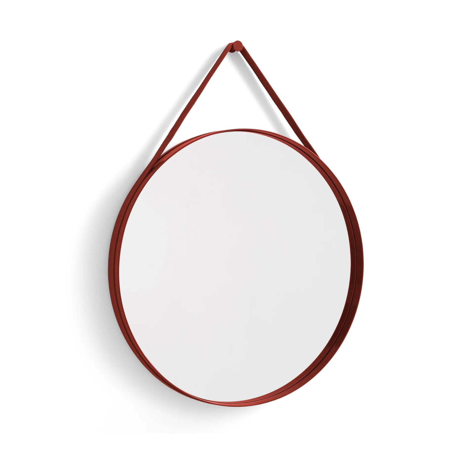 Strap Mirror spegel Ø70 cm, Red HAY