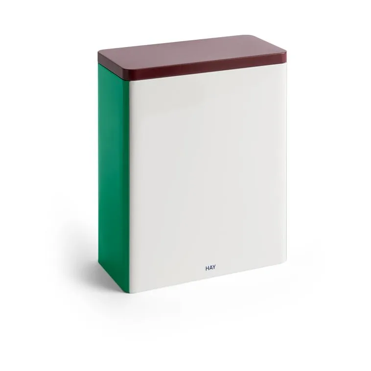 Tin Container förvaringsburk x-large, Off white-burgundy-green HAY