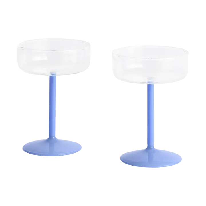 Tint coupeglas 20 cl 2-pack - Clear-jade light blue - HAY
