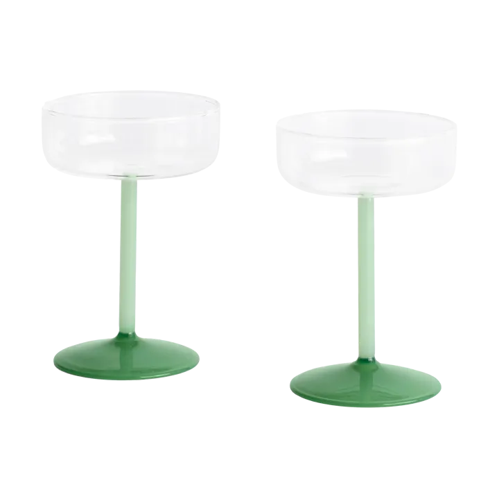 Tint coupeglas 20 cl 2-pack - Clear-jade light green-jade dark green - HAY