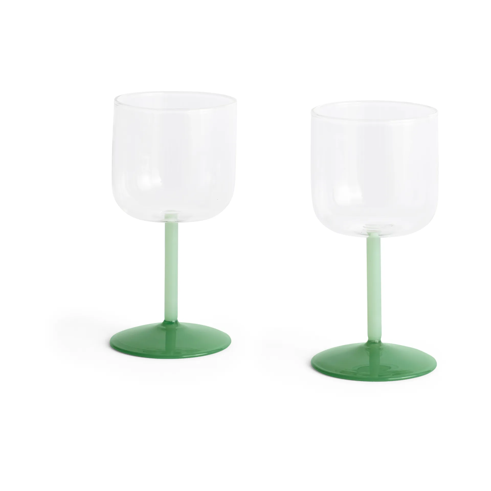 Tint vinglas 25 cl 2-pack, Clear-jade light green-jade dark green HAY