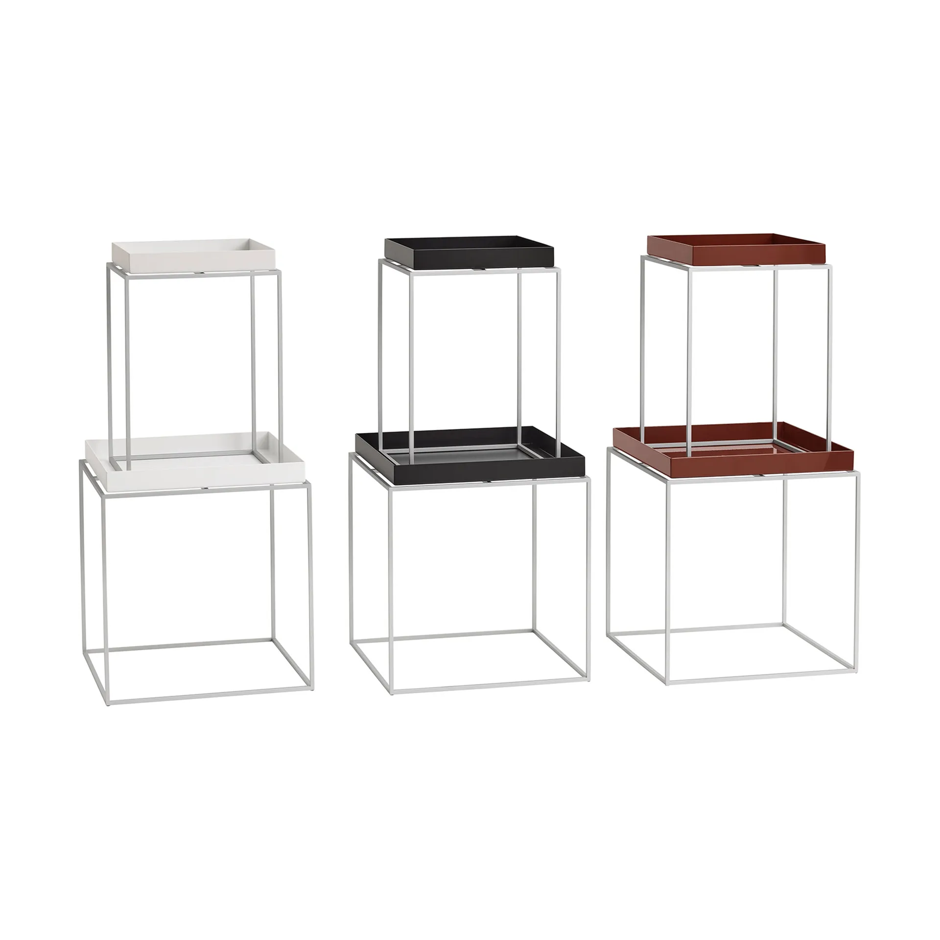 Tray Table medium brickbord, Chocolate-silikon grå, 30x30x44 cm HAY