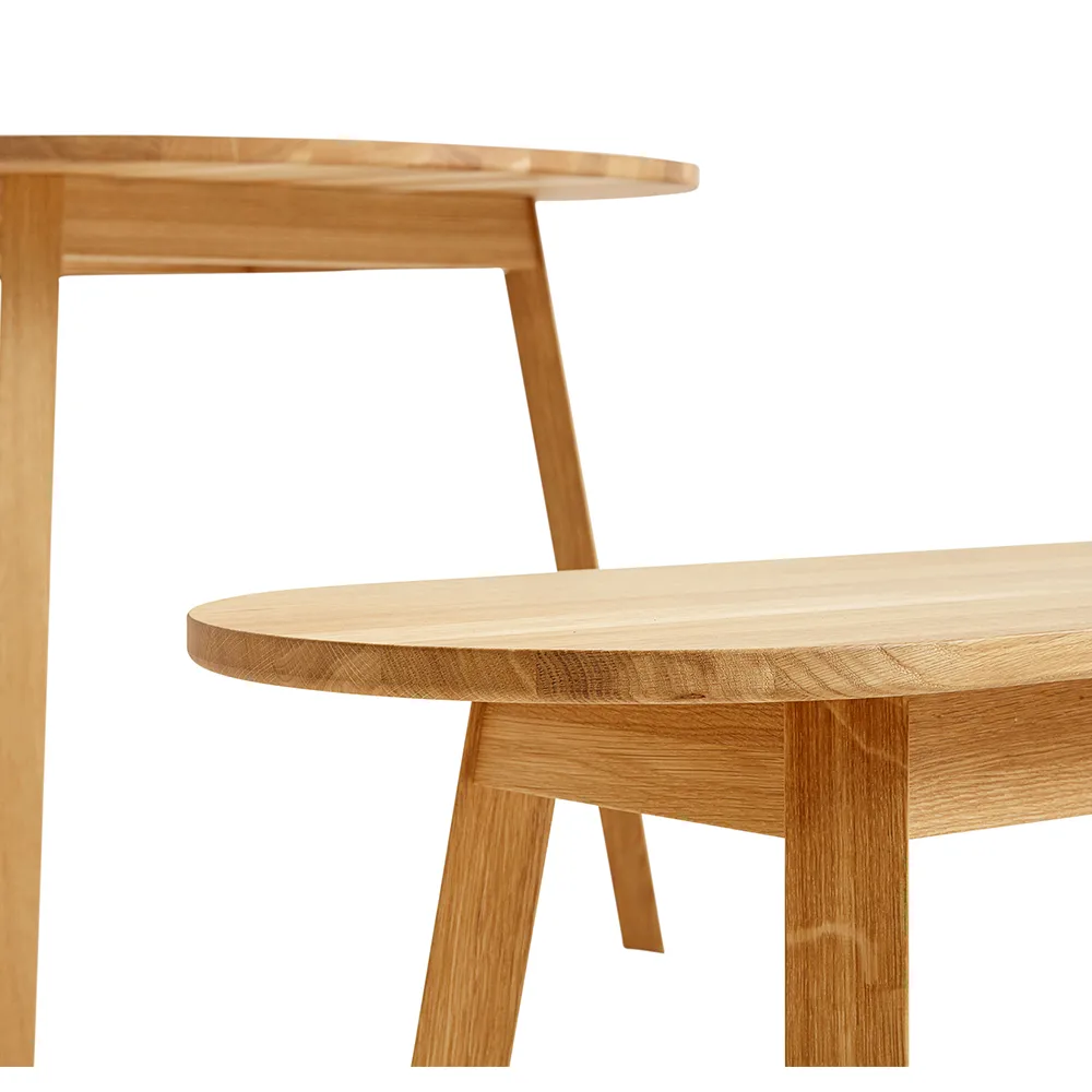 Triangle Leg bänk, Oljad ek, 200 cm HAY