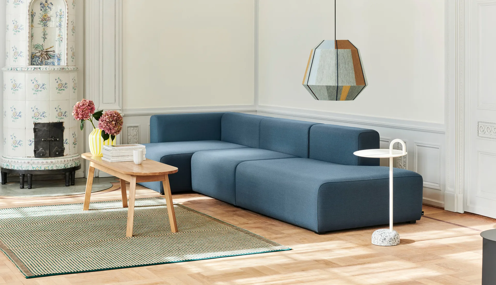 Triangle Leg bänk, water-based lacquered oak, 150 cm HAY