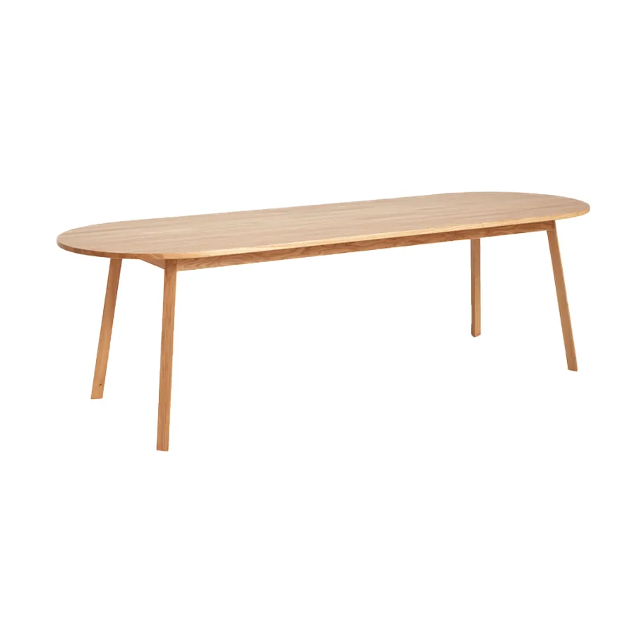 Triangle Leg matbord, Lackad ek, 250x85 cm HAY