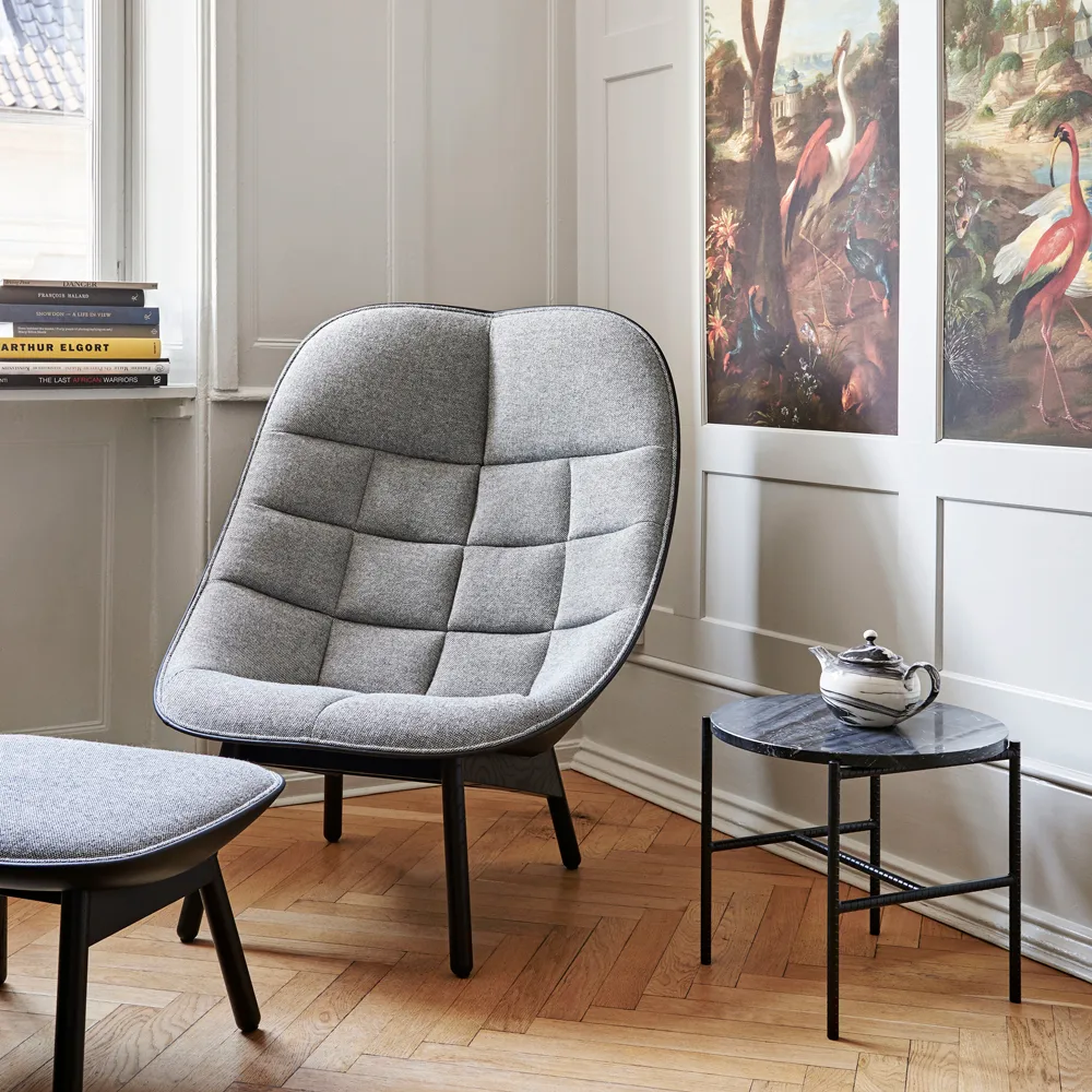 Uchiwa Quilt loungefåtölj, Cream A5-ek-Canvas 244 HAY