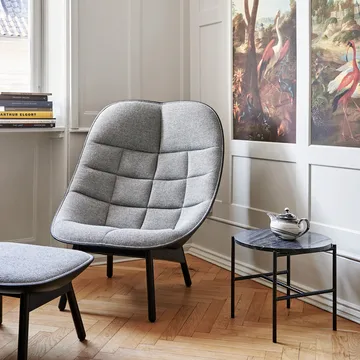 Uchiwa Quilt loungefåtölj - Magnesium-ek-baksida lola warm grey - HAY