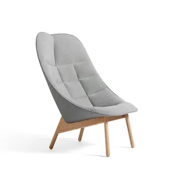 Uchiwa Quilt loungefåtölj - Steelcut trio 133 grey-ek-baksida remix 143 - HAY