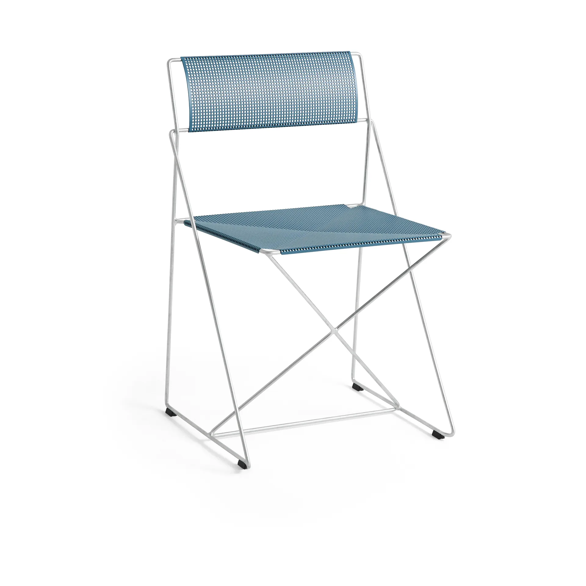 X-Line Indoor Outdoor stol, Powder blue-hot galvanised HAY