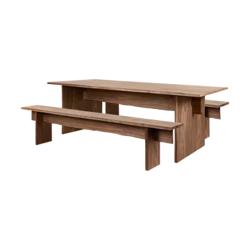 Bookmatch matbord med bänkar 220 cm - Valnöt - Hem