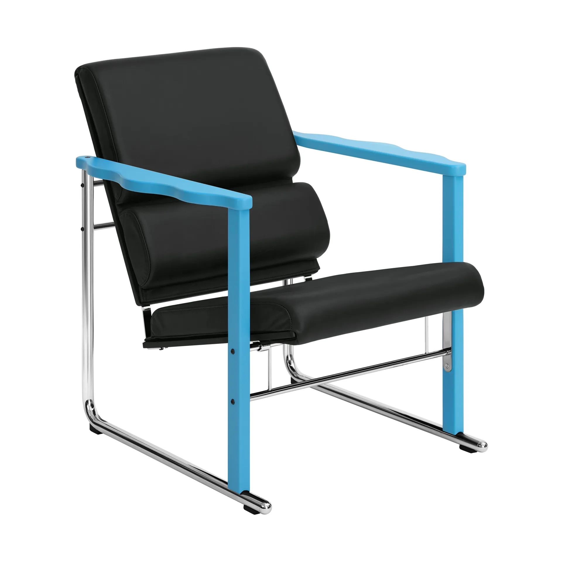 Experiment 502 loungefåtölj, Blue-black leather Hem