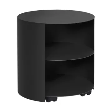 Hide sidobord Ø38x41 cm - Jet black textured - Hem
