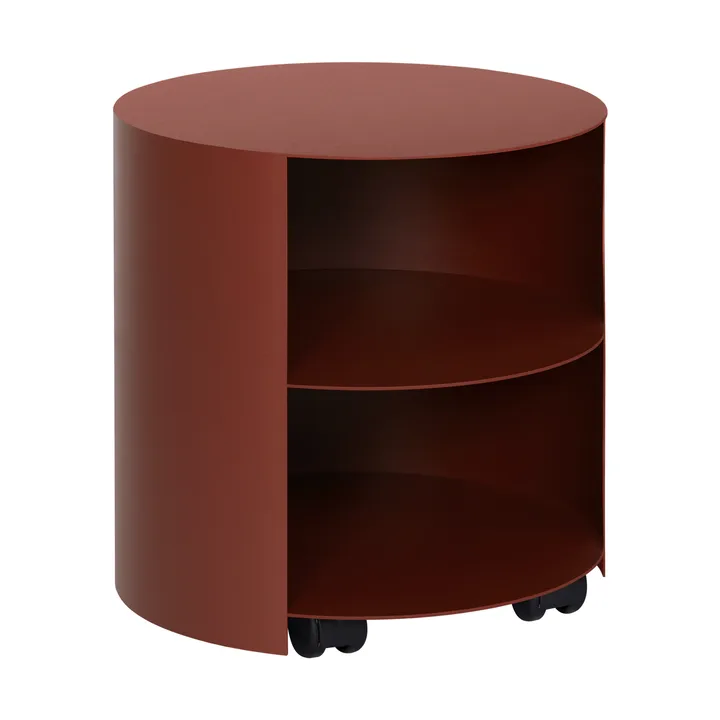 Hide sidobord Ø38x41 cm - Red brown textured - Hem