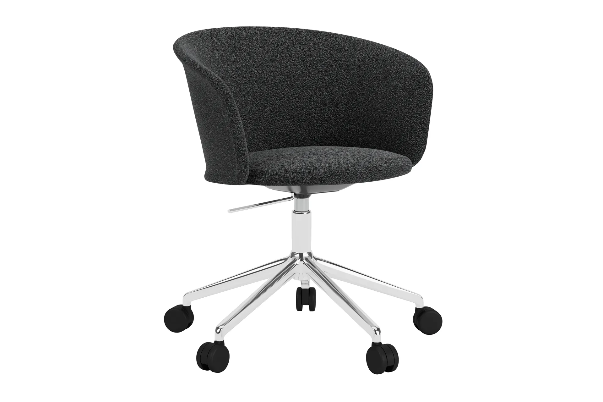 Kendo Swivel kontorsstol med 5 hjul, Graphite-polished aluminium Hem