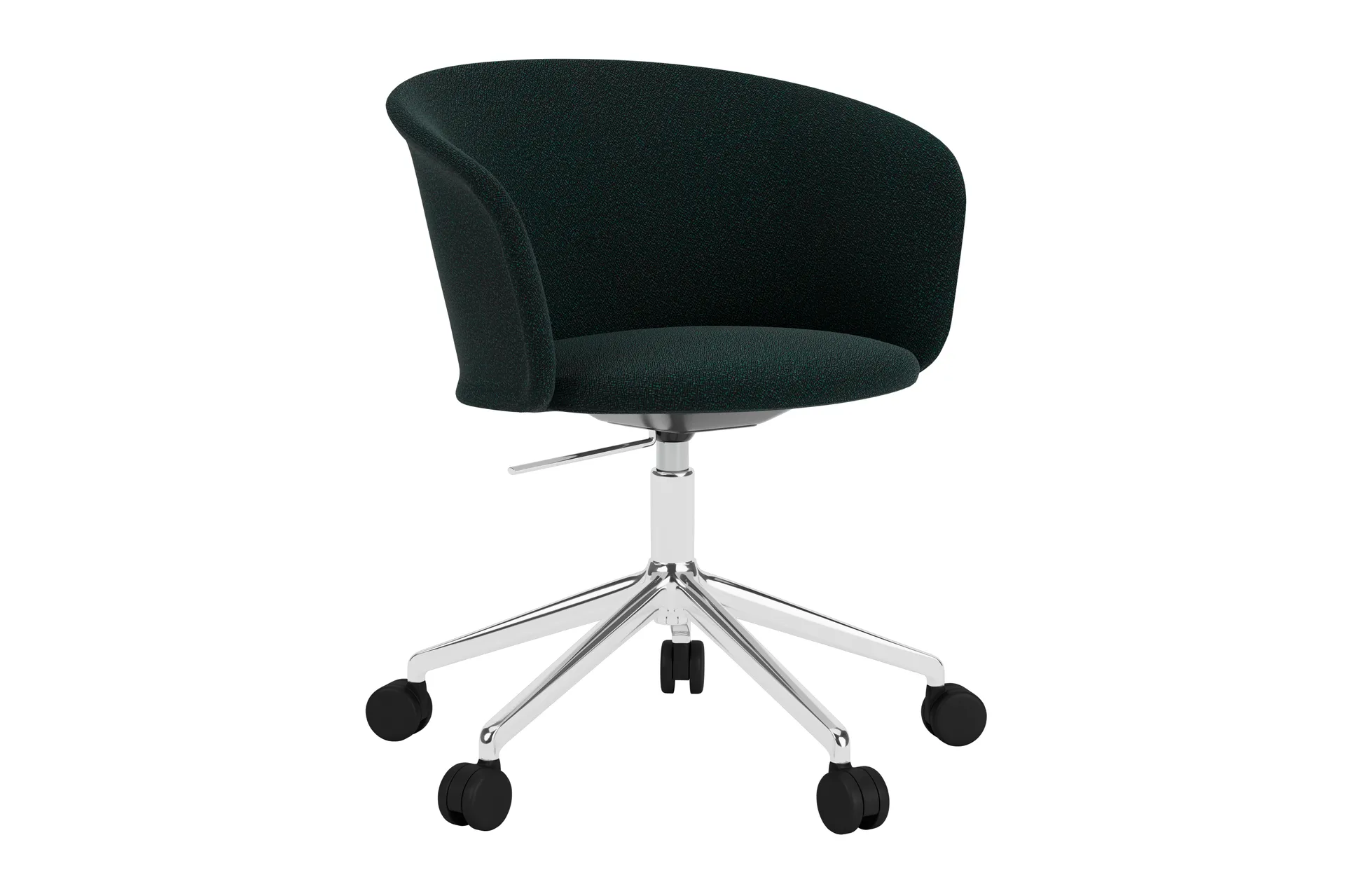 Kendo Swivel kontorsstol med 5 hjul, Pine-polished aluminium Hem