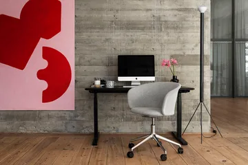 Kendo Swivel kontorsstol med 5 hjul - Porcelain-polished aluminium - Hem