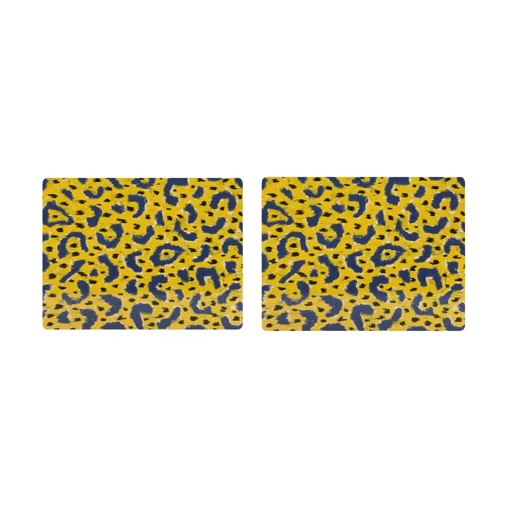 Monster bordstablett 30x40 cm 2-pack - Ochre yellow-grey-black - Hem