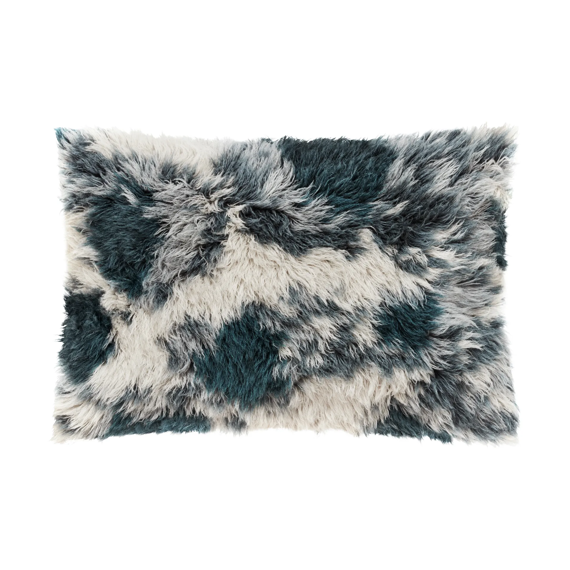 Monster kudde Large 40x60 cm, Dark teal-off white Hem