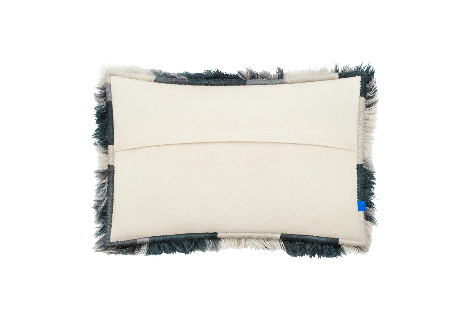 Monster kudde Large 40x60 cm, Dark teal-off white Hem
