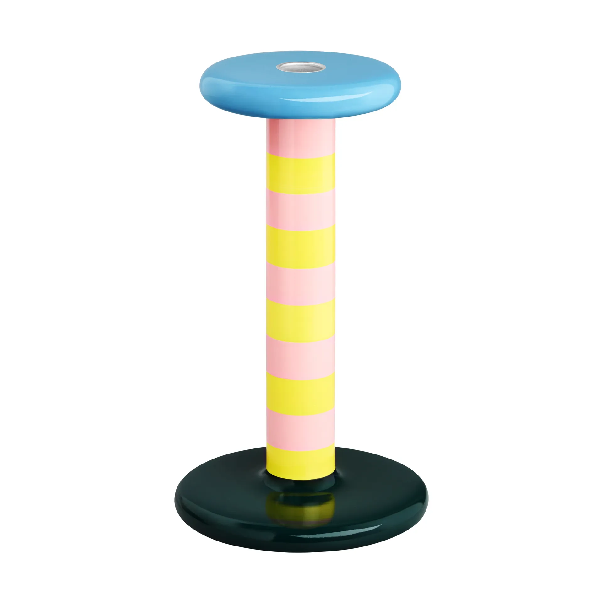 Pesa ljusstake High 23 cm, Pink-sulfur yellow stripe Hem