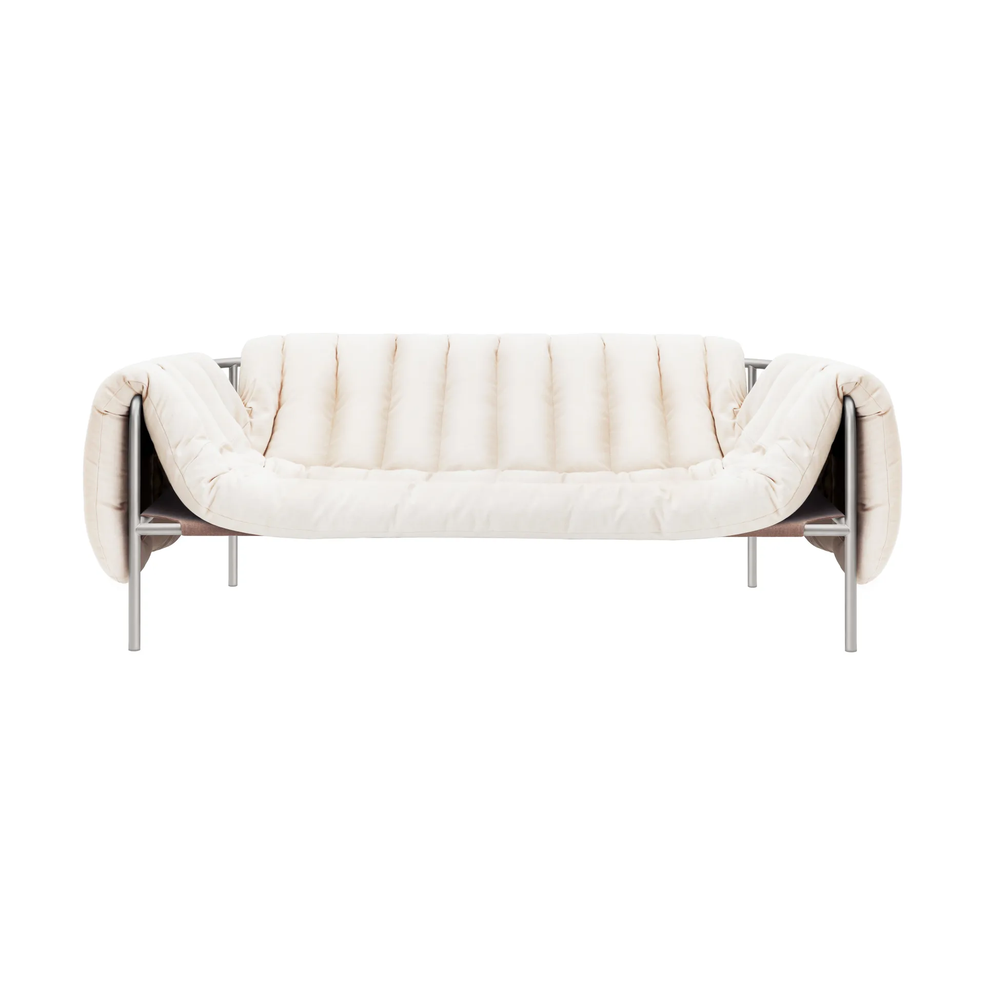 Puffy 2,5-sits soffa 205 cm, Natural-rostfritt stål Hem