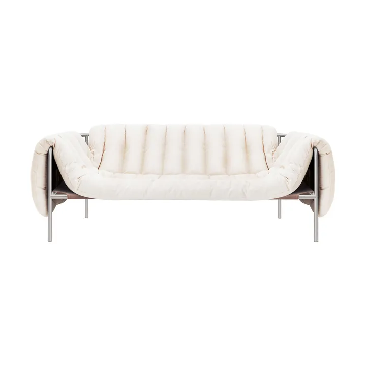 Puffy 2,5-sits soffa 205 cm - Natural-rostfritt stål - Hem