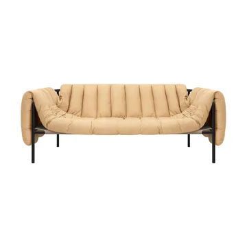 Puffy 2,5-sits soffa 205 cm - Sand leather-black grey - Hem