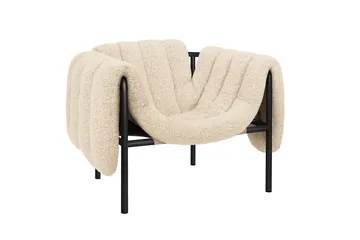 Puffy loungefåtölj - Eggshell-black grey - Hem