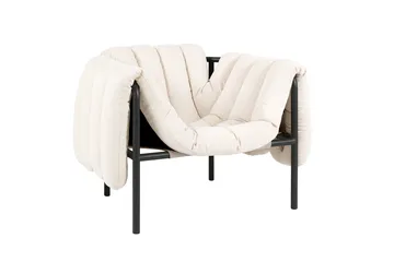 Puffy loungefåtölj - Natural-black grey - Hem