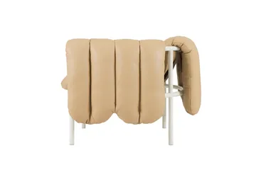 Puffy loungefåtölj - Sand leather-cream - Hem