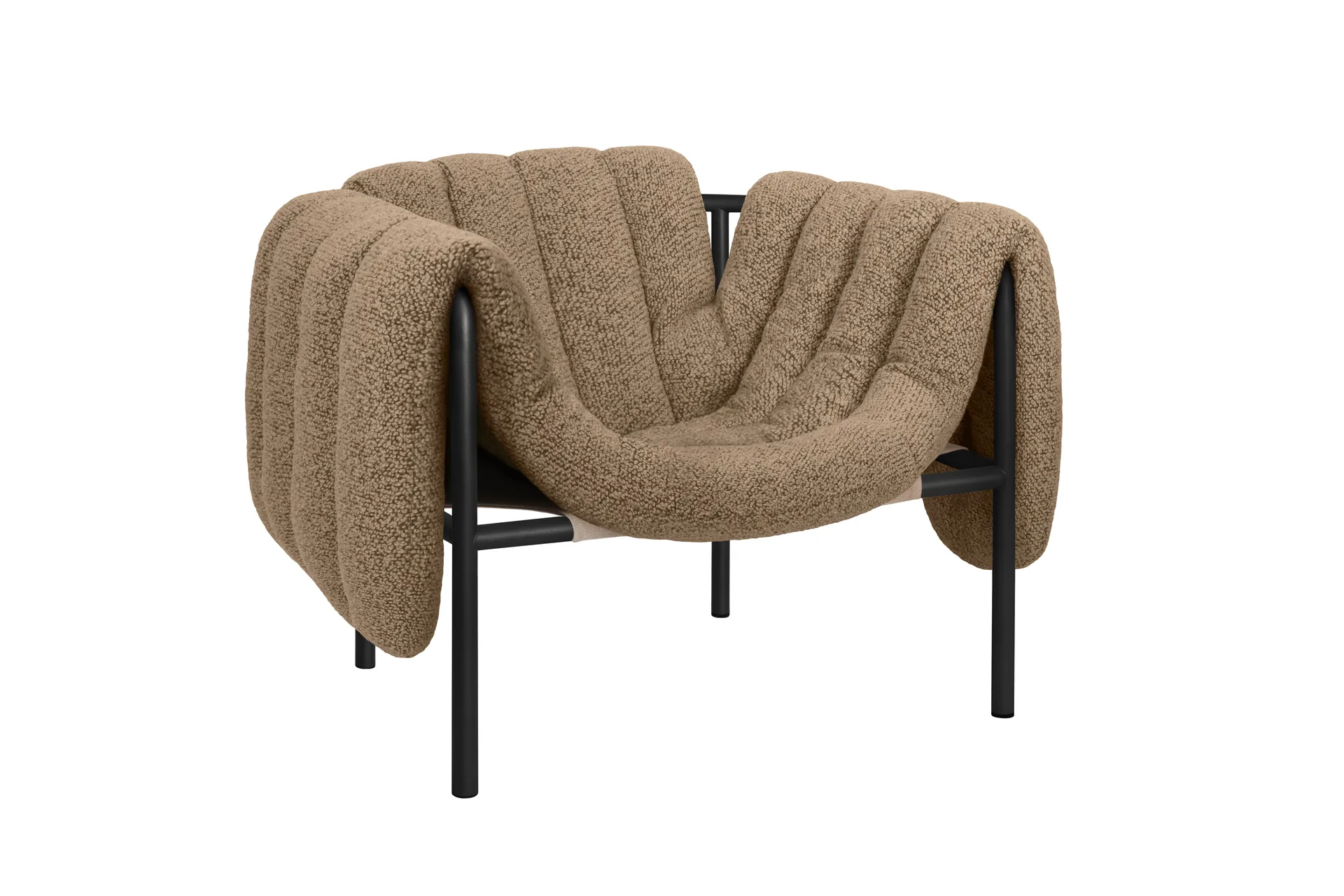 Puffy loungefåtölj, Sawdust-black grey Hem