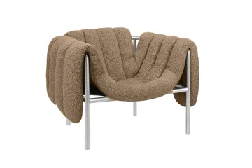 Puffy loungefåtölj - Sawdust-rostfritt stål - Hem