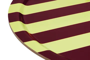Stripe bricka Large Ø65 cm - Butter-burgundy - Hem