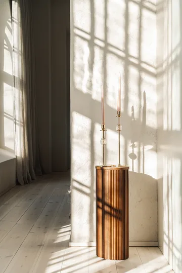 Alba ljusstake 30 cm - Solid mässing och glas - Hilke Collection