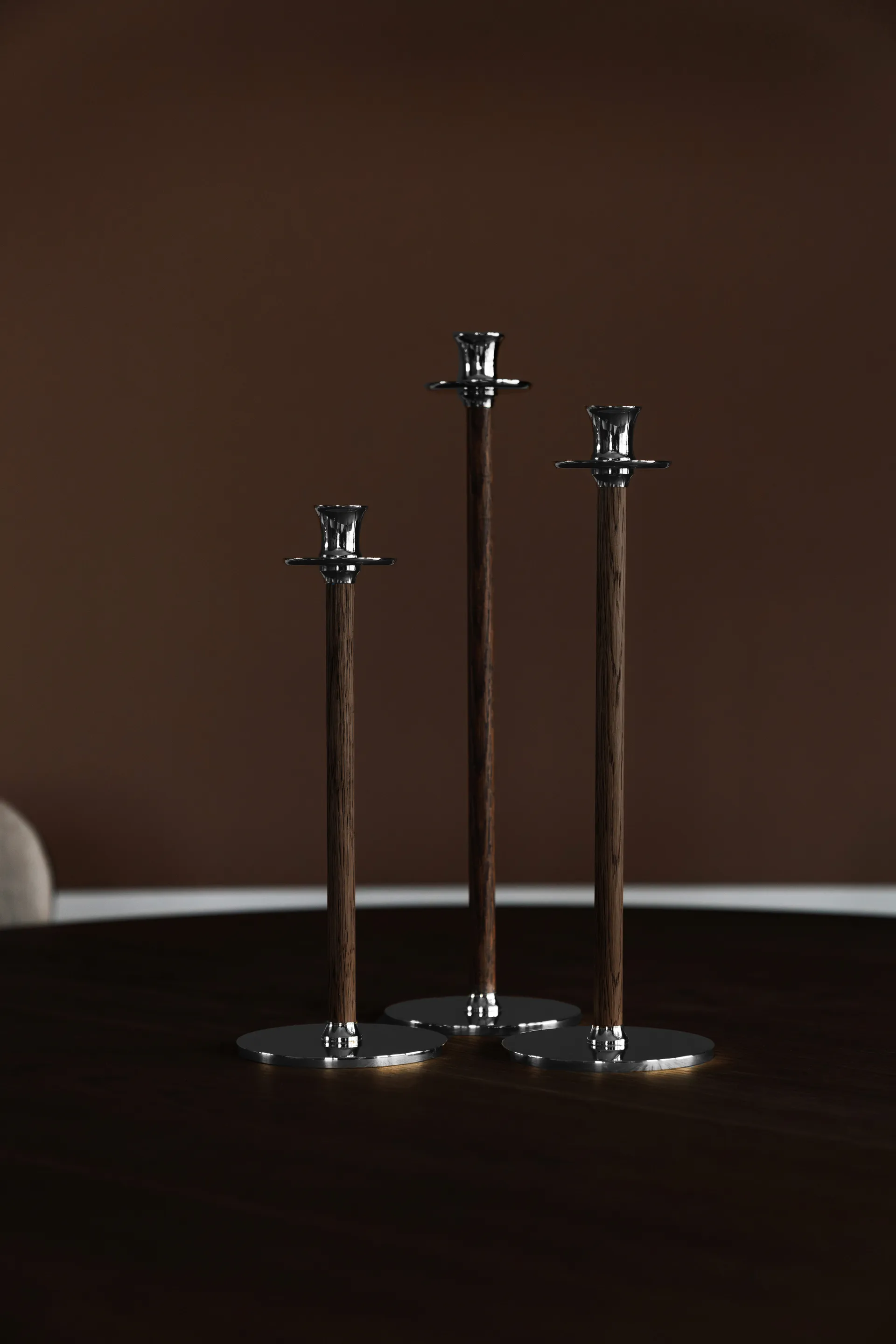 Alto Basso ljusstake 30 cm, Förnicklad mässing Hilke Collection