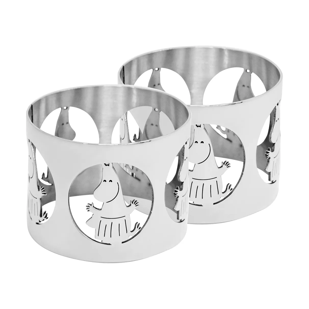 Hilke X Mumin servettring Moominmamma 2-pack, Förnicklad mässing Hilke Collection
