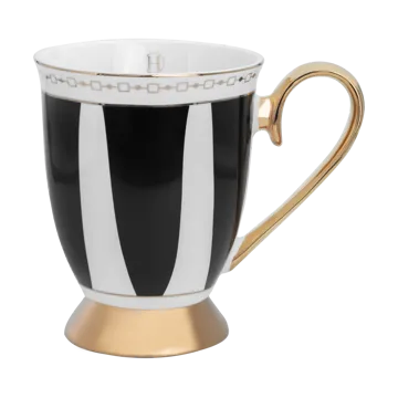 Strisce Nero mugg 28 cl - Svart-vit-guld - Hilke Collection