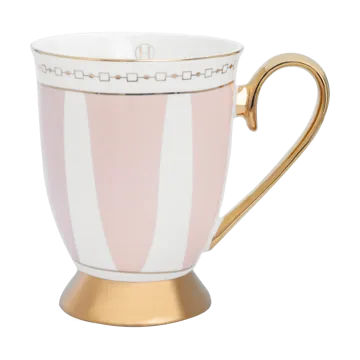Strisce Rosa mugg 28 cl - Rosa-vit-guld - Hilke Collection