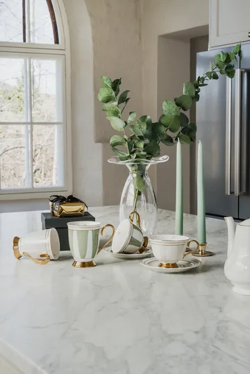 Strisce Tortora kopp med fat - 22 cl - Hilke Collection
