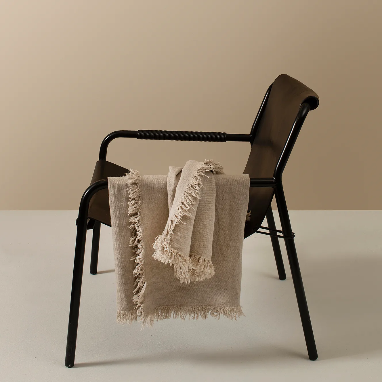 Merlin pläd i linne 130x170 cm, Natural (beige) Himla
