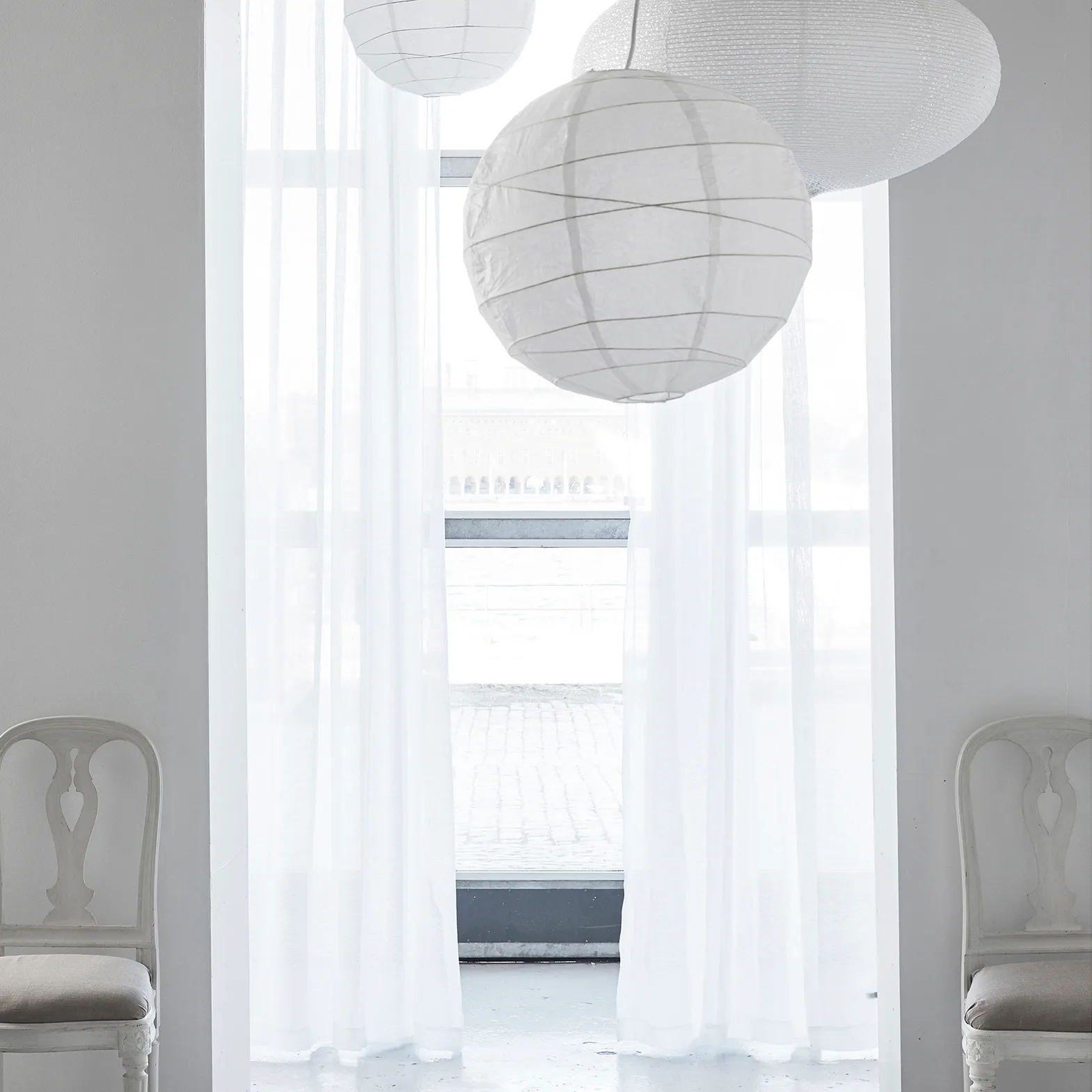 Skylight gardin med veckband 140x290 cm, Vit Himla