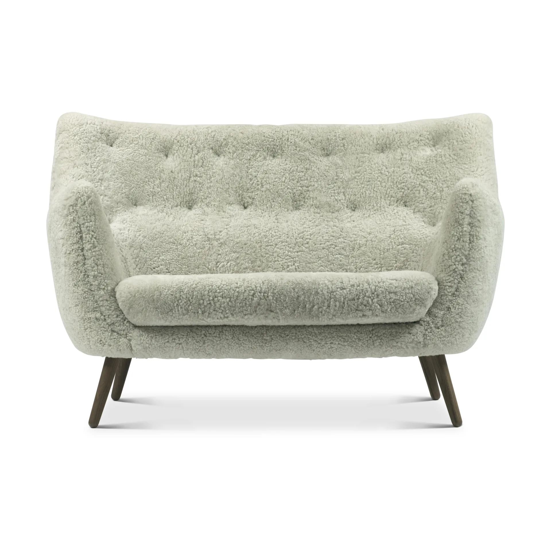 Poet soffa 2-sits, Sheepskin Moonlight-valnöt House of Finn Juhl