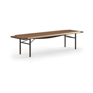 Table bänk mässingkant 170 cm - Valnöt-svarta ben - House of Finn Juhl