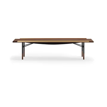 Table bänk mässingkant 170 cm - Valnöt-svarta ben - House of Finn Juhl