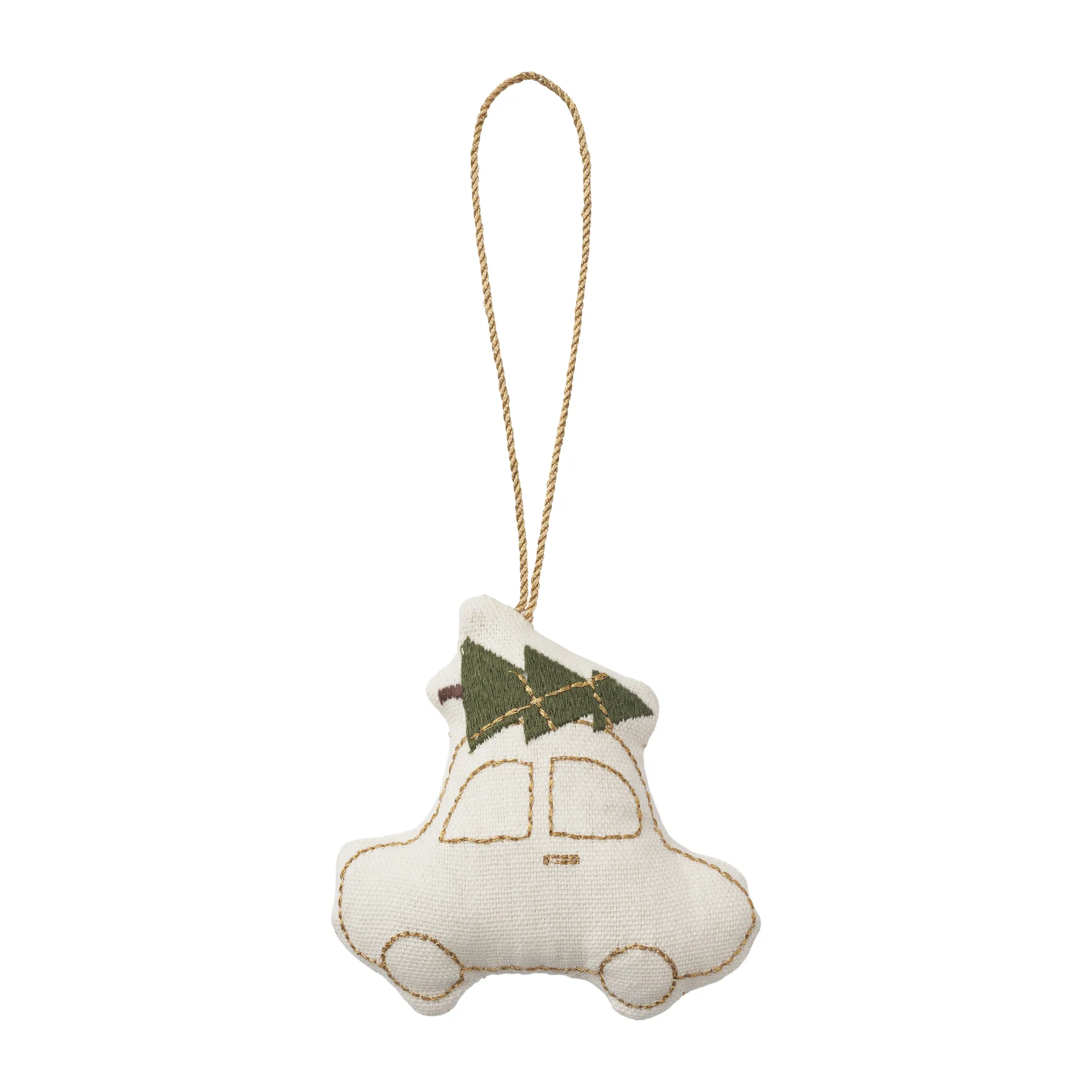 Humdakin Car julhänge bomull, Off white/gold Humdakin