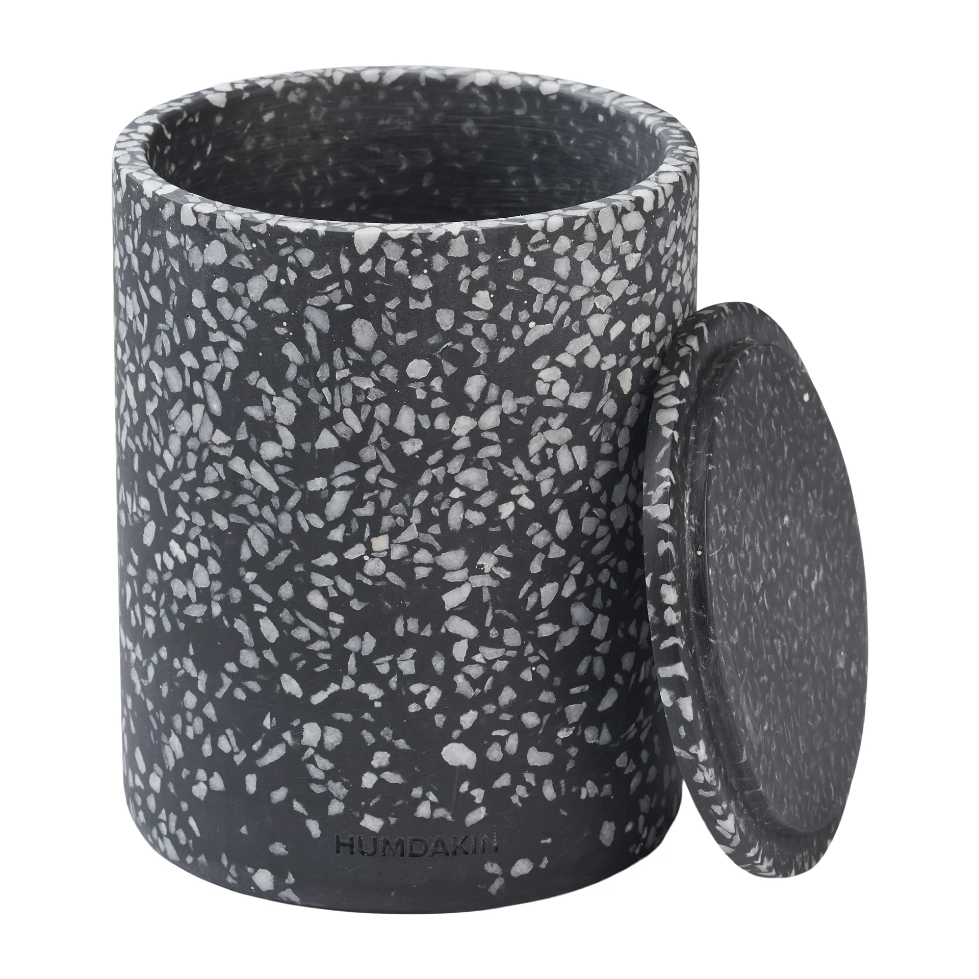 Humdakin Terrazzo vas med lock Ø10 cm, Black Humdakin