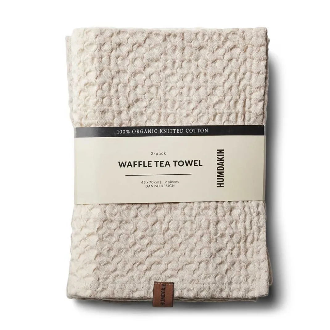 Humdakin Waffle kökshandduk 45x70 cm 2-pack, Light stone-shell Humdakin