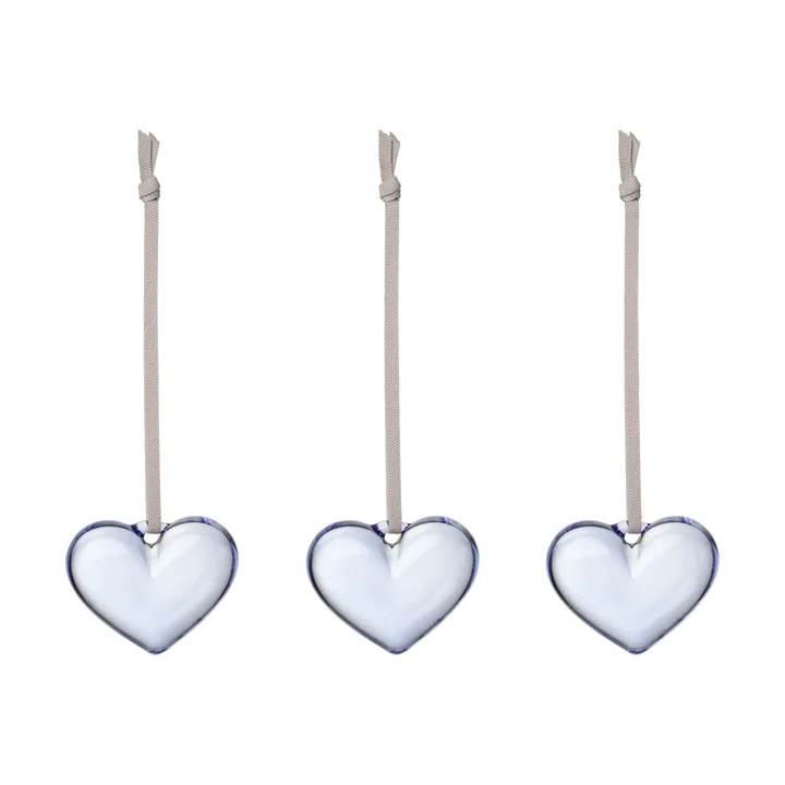 Iittala glashjärta - Klarblå, 5 cm, 3-pack - Iittala